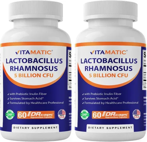 Miniatura 10 de Vitamatic Lactobacillus Rhamnosus 5 mil millones por cápsula DR (10 mil millones por 2 cápsulas) – 60 unidades – Apoyo digestivo avanzado e