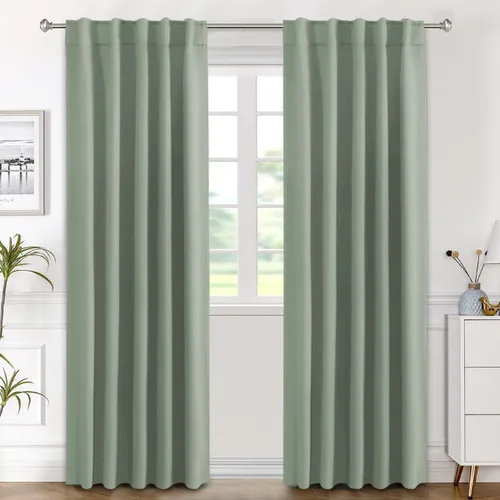 Miniatura 215 de H.VERSAILTEX Cortinas opacas con aislamiento térmico, paneles de tratamiento de ventana, cortinas opacas para oscurecer la habitación, cortinas Gris
