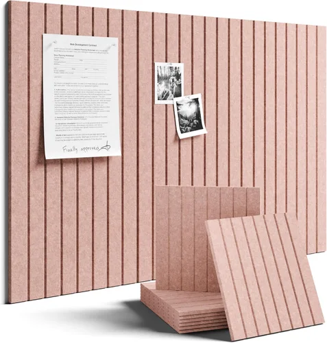 Miniatura 24 de Tablero de anuncios de fieltro grande de 36 x 24 pulgadas, alternativa al tablero de corcho – Paquete de 6 con 40 pestañas adhesivas extraíbles