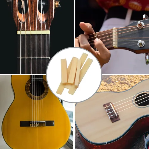 Miniatura 4 de SAPHUE 6 piezas de trastes de hueso sin blanquear para guitarra eléctrica, bajo, guitarra clásica y acústica, mandolina, banjo, ukelele