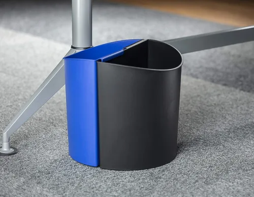 Miniatura 5 de Safco Cubo de Basura Pequeño para Escritorio Combo de Papelera de Reciclaje, 3 Galones, Para Cocina, Oficina, Uso en Interiores, Negro/Azul