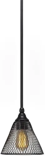 Miniatura 28 de Toltec Lighting Tallo Colgado Mini colgante, acabado de cobre negro, 3.5" cuadrado humo burbuja vidrio