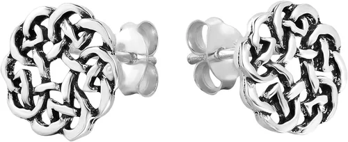 Miniatura 2 de AeraVida Continuity - Aretes de tuerca de plata de ley 925 con nudo celta Delicados aretes de tuerca de plata esterlina para mujer Aretes de nudo