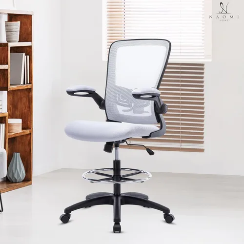 Miniatura 2 de Naomi Home Serena Silla ergonómica de malla de redacción, ajustable, malla transpirable, soporte lumbar, ergonómica y ajustable en altura ajustable