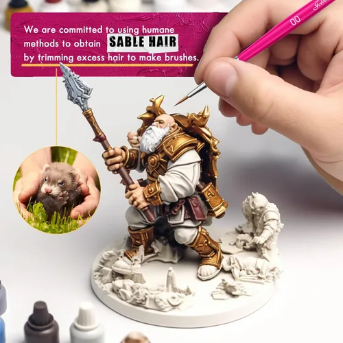 Miniatura 2 de Pinceles Kolinsky Sable, juego de pinceles de pintura en miniatura Golden Maple profesionales para artistas, juego de pinceles de detalle fino
