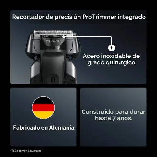 Miniatura 2 de Braun Series 8 8560cc Maquinilla de afeitar eléctrica para hombre, 4+1 elementos de afeitado y recortador de precisión para cabello largo, centro