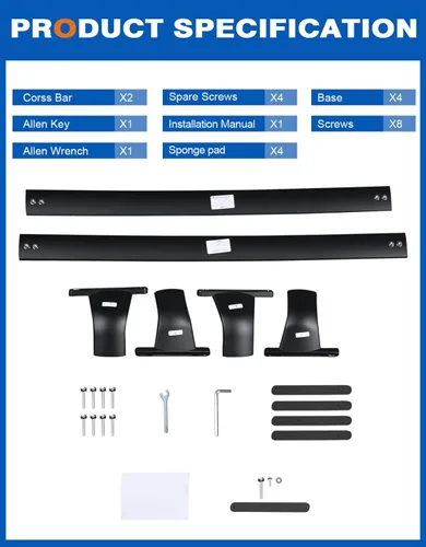 Miniatura 7 de Wonderdriver Barras Transversales para Portaequipajes de Techo 220 lb Compatibles con Chevy Chevrolet Bolt EUV 2022 2023 2024 2025 Bolt-EUV, Barras