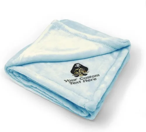 Miniatura 6 de Fastasticdeals Mantas de bebé bordadas personalizadas para niños y niñas pirata Solo diseño azul