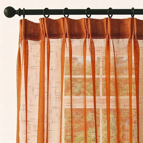 Miniatura 38 de Cortinas plisadas negras traslúcidas de 84 pulgadas de largo, 2 paneles para dormitorio, lino texturizado, ganchos transparentes para pista