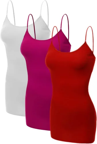 Miniatura 217 de Emmalise Camisola larga casual básica para mujer, con tirantes ajustables, top en capas