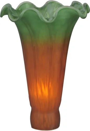 Miniatura 4 de Pantalla de cristal soplado Lily Flower, tulipán estilo Tiffany reemplazo para lámparas de mesa y pie, diámetro interior de apertura de 1.06 Ámbar