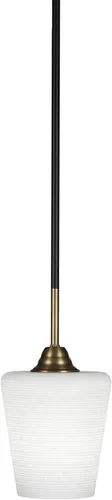 Miniatura 244 de Toltec Lighting Paramount - Mini colgante de 1 luz en acabado negro mate con cristal de arte perla de 7 pulgadas y estilo negro