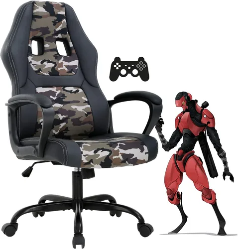 Miniatura 16 de Silla gamer para computadora PC, silla de oficina para adultos, adolescentes y niños, silla ergonómica de piel sintética con soporte lumbar