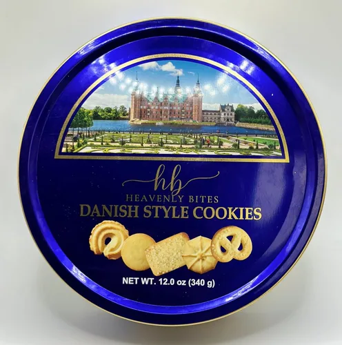Miniatura 3 de Heavenly Bites Galletas de mantequilla estilo danés en lata de metal, 12 onzas