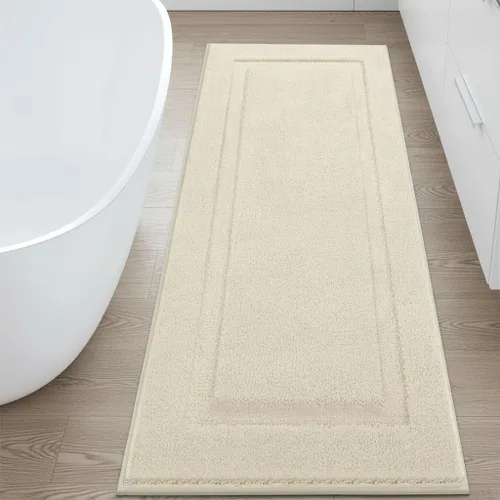 Miniatura 41 de SHACOS Alfombras de baño súper suaves y esponjosas de 24"x36" antideslizantes, lavables, alfombras de baño absorbentes, alfombras para suelo de Gris