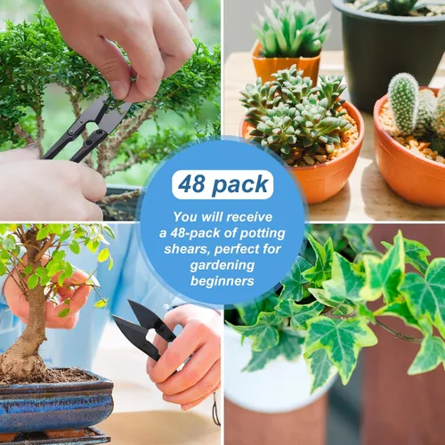 Miniatura 4 de Therwen 48 tijeras de podar bonsái de 4 pulgadas, tijeras de coser a granel, recortadoras de hojas pequeñas, tijeras de podar brotes en forma de U