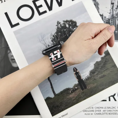 Miniatura 3 de Dijes de reloj de béisbol con números para niños de 00 a 30 atletas de números decorativos compatibles con accesorios de Apple Watch de 1.772 in