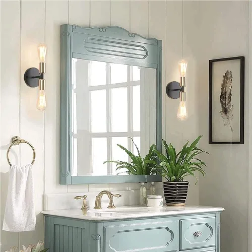 Miniatura 4 de Retro Metal Wall Lamp Warm Light 3000K Source Double-Headed Sconce Lantern Wall-Mounted Lamps for Balcony Porch Stair Study Indoor Decorative