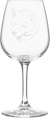 Miniatura 408 de Copa de vino de 12.75 onzas con diseño de perro grabado