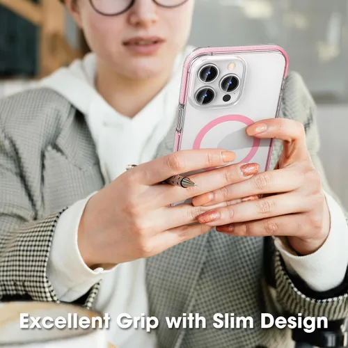 Miniatura 7 de MATEPROX Fundas magnéticas transparentes para iPhone 15 Pro Max, compatibles con MagSafe, transparente, a prueba de golpes, delgada, a prueba