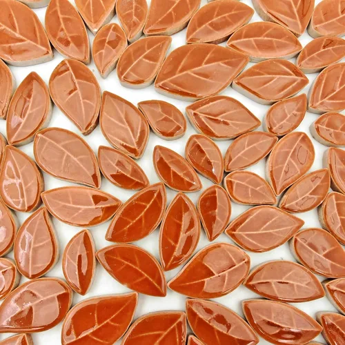 Miniatura 13 de Azulejos de mosaico de cerámica en forma de hoja de 500g/1.1lb, piezas de mosaico de cerámica para manualidades, azulejos de mosaico para decoración
