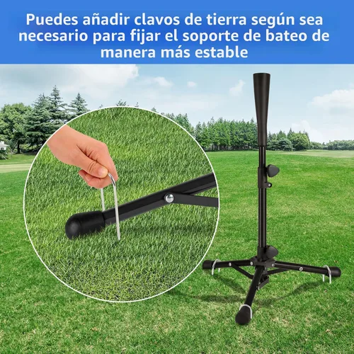Miniatura 4 de Baseball Tee For Kids, Easy Adjustable Batting Tee From 20.85 to 31.30 Inches. Foldable and Stable Baseball Tees for Hitting with Portable Bag.