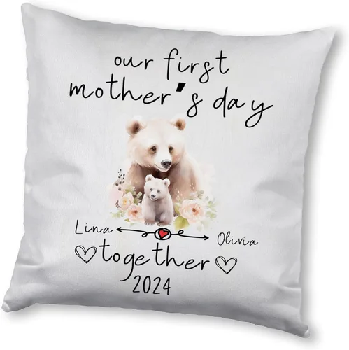 Miniatura 8 de Mother's Day Bear, Personalised Pillow Case Decor for Home, Present for Mom, Grandmother, for Her