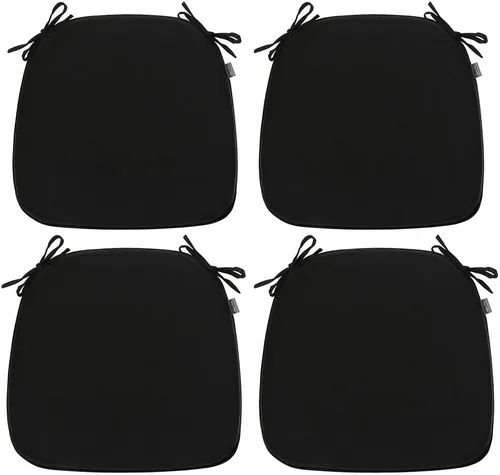 Miniatura 8 de Magpie Fabrics Juego de 2 cojines para sillas de exteriores e interiores de 17 x 16 x 2 pulgadas con lazos, impermeables, para todo tipo de clima