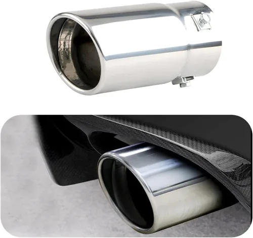 Miniatura 6 de Sakali Silenciador universal de 2.874 in de entrada de acero inoxidable atornillado de 2.8 pulgadas, tubo de punta de escape de coche (negro)