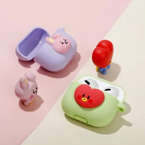Miniatura 2 de BT21 Funda para AirPods 3, silicona pastel con carga inalámbrica [Producto oficial] [7FLAVORS] (MANG)