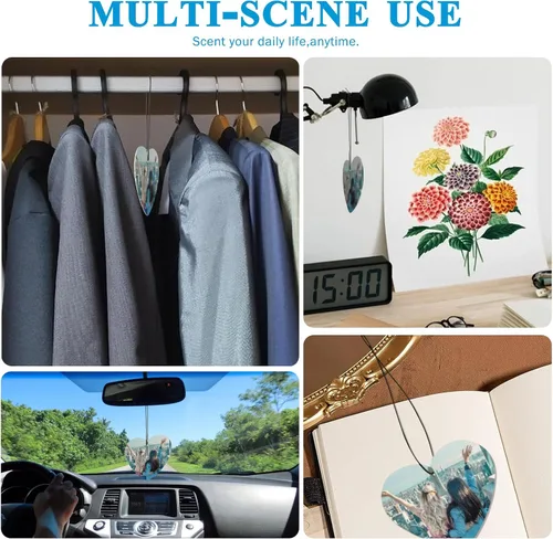Miniatura 6 de Ambientador personalizado para automóvil – Ambientador personalizado con foto de doble cara, ambientadores con olor con imagen para armario, baño