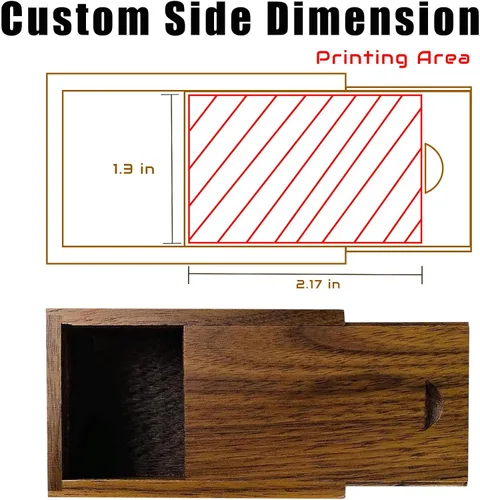 Miniatura 4 de Caja de regalo de madera pequeña personalizada con tapa deslizante, caja USB de recuerdo de madera personalizada con grabado láser con nombre