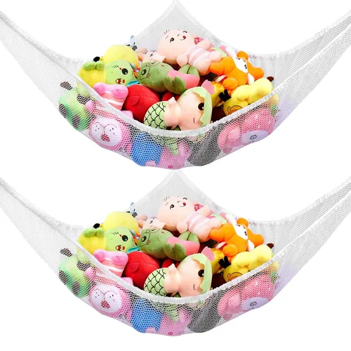 Miniatura 7 de Red o hamaca para animales de peluche, red de animales de peluche, hamaca de red de juguetes jumbo para animales de peluche, esquina de pared