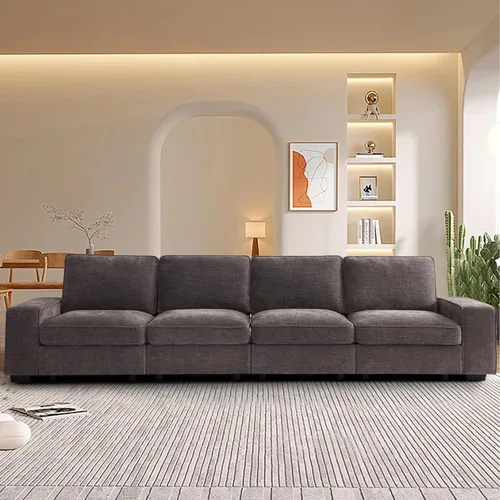 Miniatura 47 de TEKAMON Sofá Modular de 100" con Almacenamiento en los Asientos, Cómodo Sofá de Tela Chenilla de 3 Plazas para Sala de Estar, Oficina, Apartamento