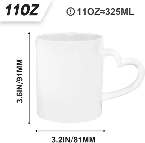 Miniatura 6 de MR.R Juego de 36 tazas de café de cerámica blanca con mango de corazón para lavavajillas de 11 onzas en blanco para lavavajillas, taza clásica de 2