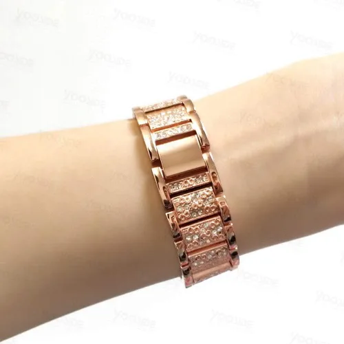 Miniatura 5 de Abanen Fossil - Correa de reloj para mujer Gen 5E de 1.654 in/Gen 6, 0.71 pulgadas, aleación ligera de metal brillante y cristal de liberación
