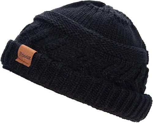 Miniatura 6 de Rosoz 1&2 Packs Ponytail Beanie for Women,Winter Warm Beanie Tail Soft Stretch Cable Knit Messy High Bun Hat