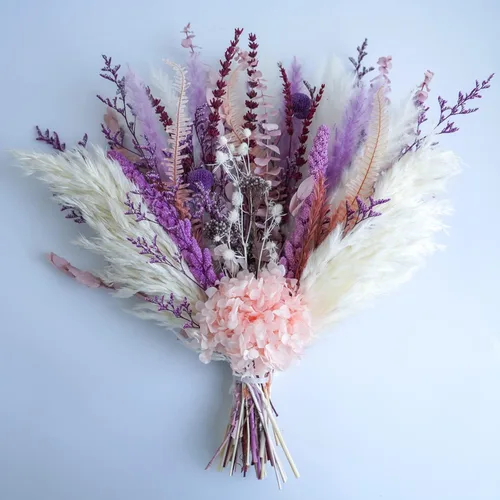 Miniatura 10 de Ramo de hierba de pampa seca natural, arreglos florales champán, ramo de decoración del hogar bohemio, decoración de hierba de pampa esponjosa, Ramo