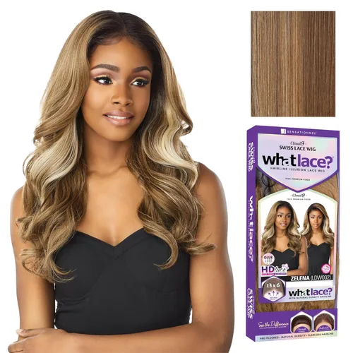 Miniatura 12 de Sensationnel What Lace Pelucas 13X6 - Zelena Frontal de Encaje Atado a Mano Sin Pegamento Sintético con Densidad Natural Línea de Cabello 2 MARRÓN