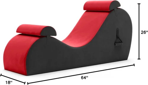 Miniatura 3 de Avana Chakra Yoga Chaise - 2 reposacabezas ajustables y asas con correas ajustables, micro terciopelo/microbucle, rojo y gris