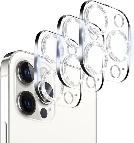 Miniatura 41 de Paquete de 3. Protector de lente de cámara Dengduoduo para iPhone 11 y iPhone 12 Mini, Glitter Bling Sparkle Ultra HD, vidrio templado, dureza 9H