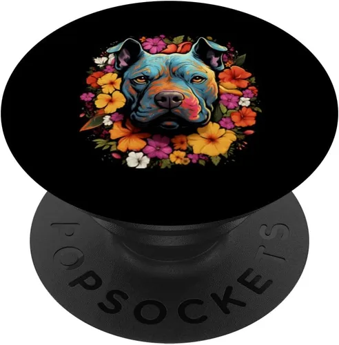 Miniatura 6 de Colorido American Bully acuarela arte mascota perro mamá PopSockets MagSafe PopGrip para iPhone