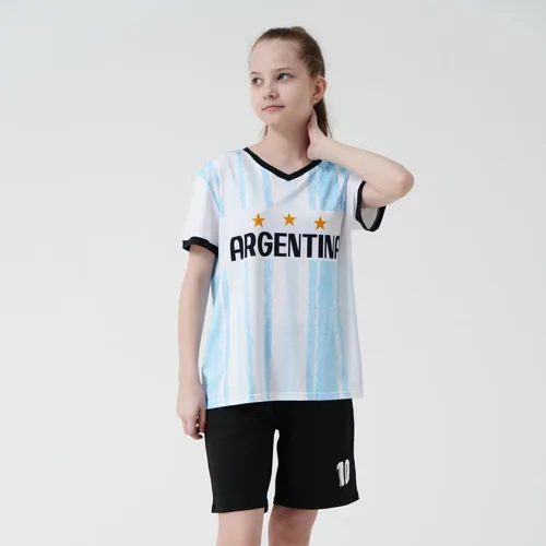 Miniatura 29 de Cnins Camisetas de entrenamiento de fútbol para niños de 2 a 14 años, trajes de práctica para niños y niñas con colores del equipo nacional