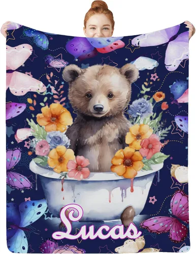 Miniatura 15 de Manta de bebé personalizada para niñas con nombre, manta de bebé personalizada con nombre, manta de envoltura floral para recién nacidos, niños