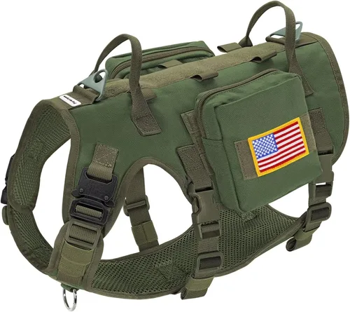 Miniatura 16 de Arnés para perro Forestpaw tamaño mediano, arnés táctico para perro con asa, chaleco de servicio sin tirones estilo militar para perros