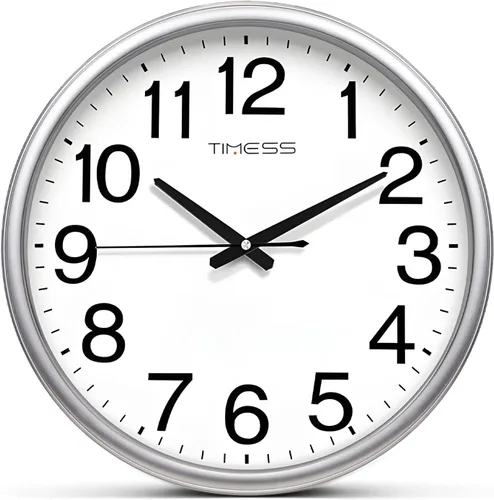 Miniatura 14 de Reloj de pared TIMESS, acabado clásico estilo madera, de 16 pulgadas, silencioso, sin tictac, funciona con pilas, de cuarzo, analógico