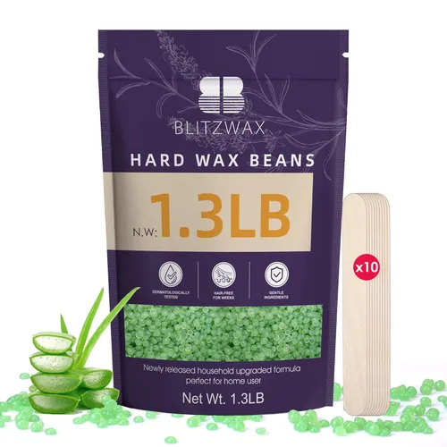 Miniatura 12 de BLITZWAX Cuentas de cera dura para depilación de 1 libra de cera sensible para bikini, axilas, espalda y pecho, cera de recambio grande para mujeres