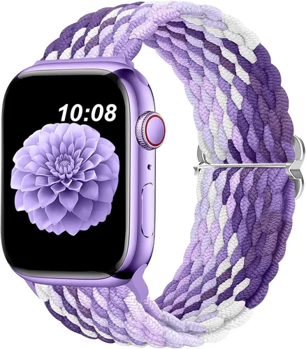 Miniatura 8 de Compatible con la Correa de Apple Watch 38mm 40mm 41mm 42mm 44mm 45mm 46mm 49mm para Mujeres y Hombres, Correa de Apple Watch Elástica y Trenzada