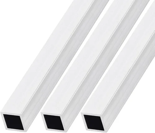 Miniatura 8 de METALLIXITY Tubo cuadrado de aluminio (0.787 in x 0.787 in x 0.031 in x 7.874 in) 3 piezas, tubo de aluminio 6063 - para muebles del hogar