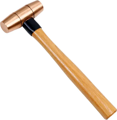 Miniatura 8 de WEDO Martillo de trineo de cobre 1/2lb,Martillo de mazo de cobre macizo, mango de fibra de vidrio, longitud 11.024 in, forjado a presión, resistente